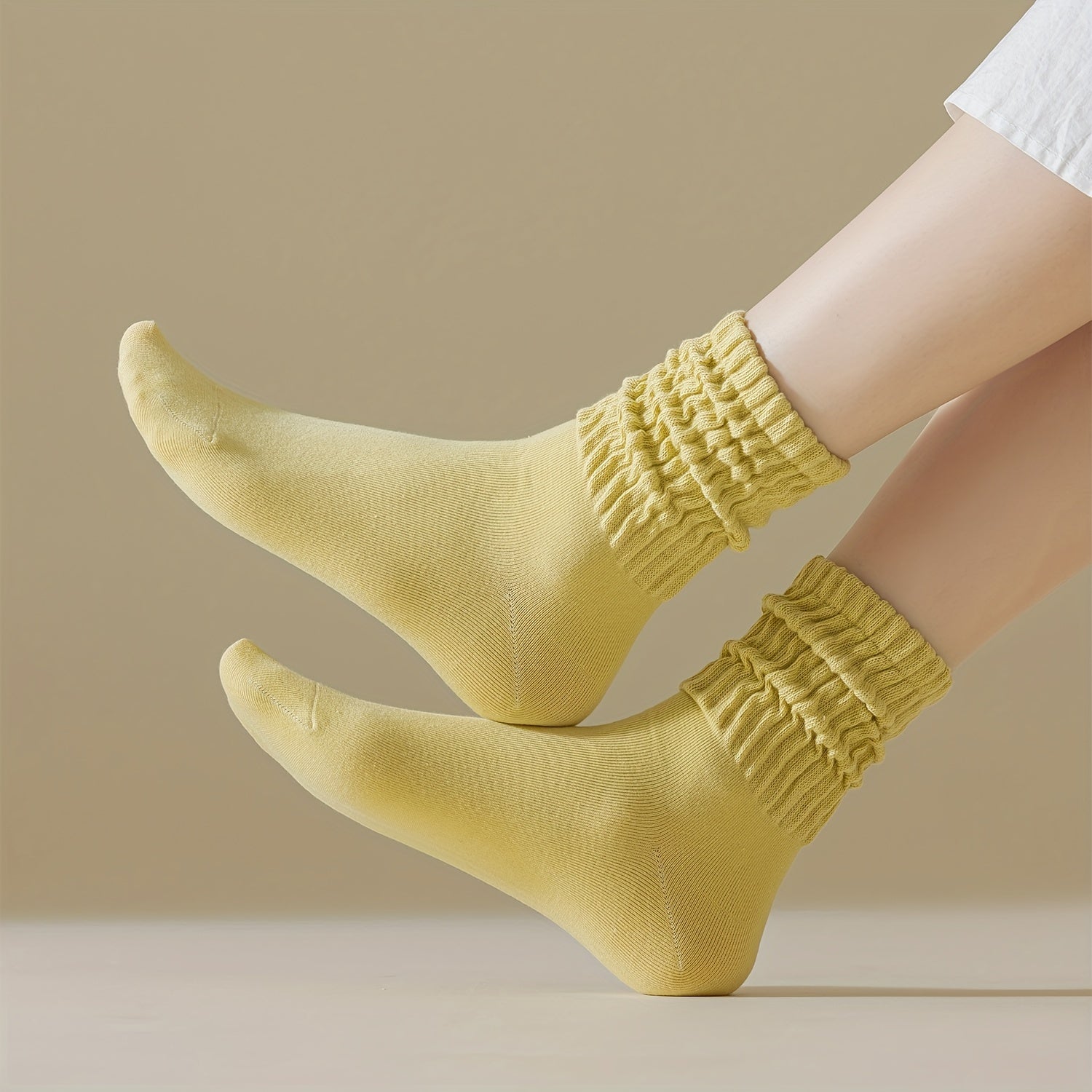Solid Crew Socks Comfy & Breathable All match Socks Women's Stockings