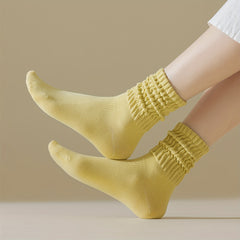 Solid Crew Socks Comfy & Breathable All match Socks Women's Stockings