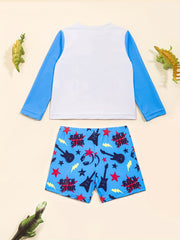 Boys Dinosaur Swimsuit Shirt & Pants Quick Dry for Surfing & Diving