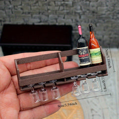 Dollhouse Wine Rack & Cup Holder - Hanging Wine Cabinet