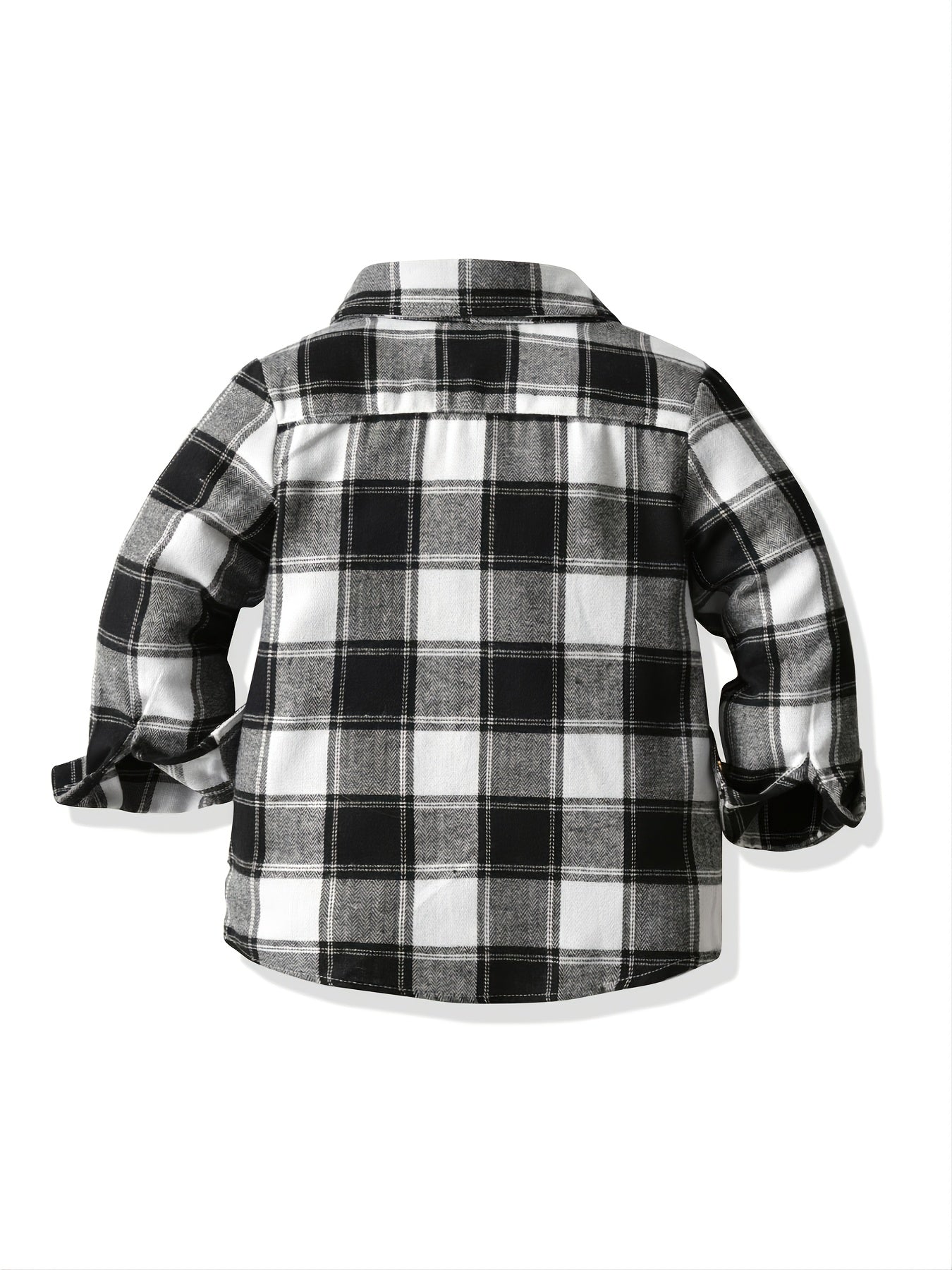 Baby Plaid Shirts Long Sleeve Button Down Blouse Tops For Boys And Girls