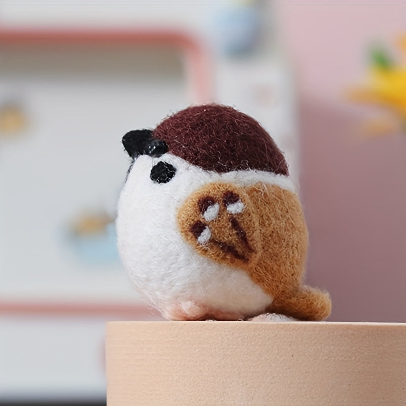Bird Sparrow Needle Felting Kits for Beginners DIY Wool Felt Animal Crafting Set