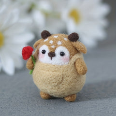1pc Deer Wool Felt Poking Diy Material Bag Creative Needle Felting Gift