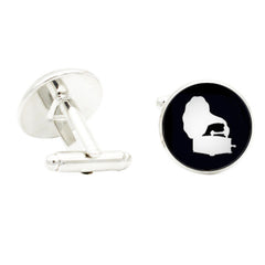 Musical Instrument Glass Gem Cufflinks Accordion Violin Piano Cuff Link