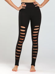 High Waist Ripped Yoga Leggings for Women Stretchy and Breathable