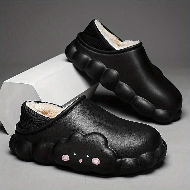 Women's Fleece Liner Slippers Round Toe Waterproof Anti Slip Slides