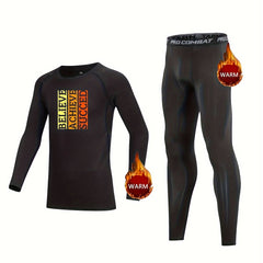 2pcs Kids Compression Fleece Sets Cartoon Long Sleeve Crew Neck Pullover