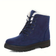 Women's Winter Snow Boots Non Slip Lace Up Thermal Mid Calf Boots
