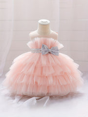 Toddler Girls Birthday Princess Dress Mesh Sleeveless Tutu Dress