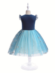 Sequin Moon And Stars Tutu Princess Dress With Bow