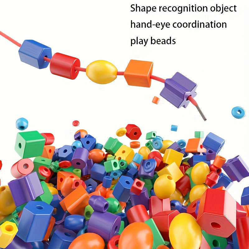 Bead String Toy Set for Fine Motor Skills Hand Eye Coordination