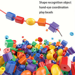 Bead String Toy Set for Fine Motor Skills Hand Eye Coordination