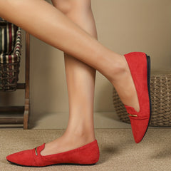 Women's Pointed Toe Ballet Flats Soft Sole Slip On Shoes