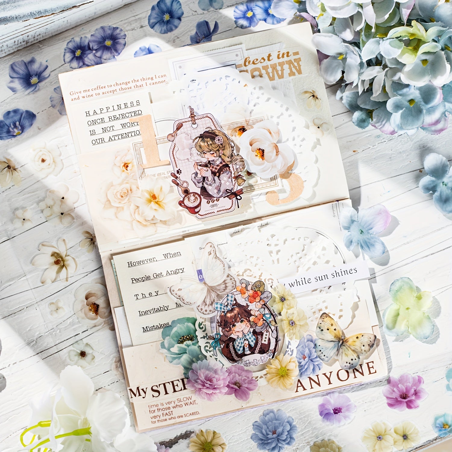 Small Garden Flower Collage Tape, 2m