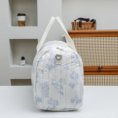 Floral Print Parent Bag Diaper Tote with Bottle Pocket
