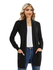 Solid Color Long Sleeve Cardigan for Women