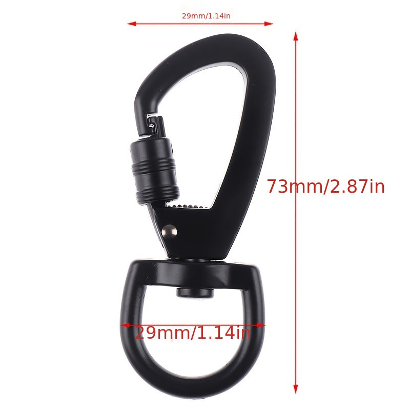 D Type Hanging Buckle Locking Carabiner Swivel Ring for Camping Hiking