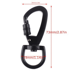 D Type Hanging Buckle Locking Carabiner Swivel Ring for Camping Hiking
