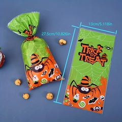50pcs Halloween Baking Packaging Bag Self adhesive Bag with Wire Ties