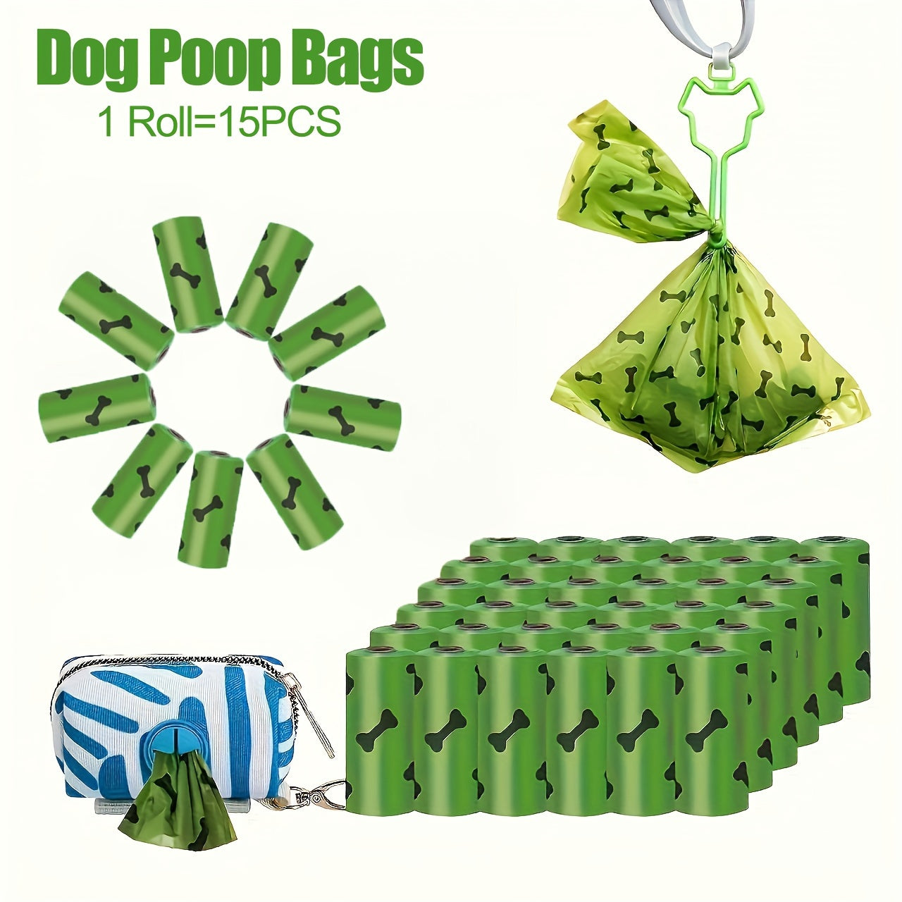 Dog Poop Bags Durable Leak Proof Pet Waste Bag 120pcs