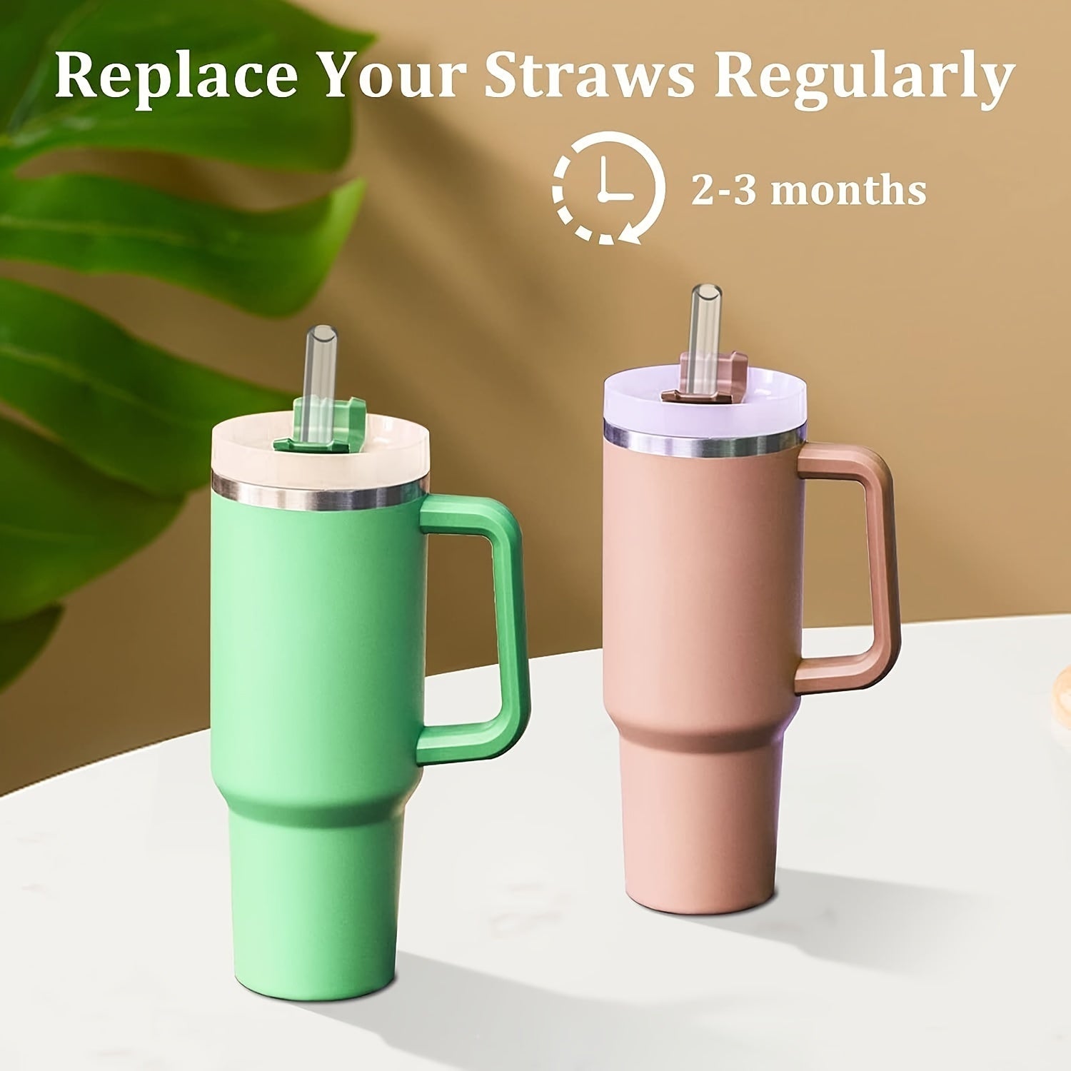 7pcs Cup Accessories Set for 40oz Cup - Reusable Straws, Cleaning Brush