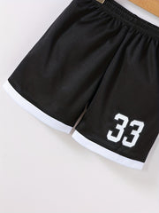 Kids Basketball Suit Set 33 Shirt & Shorts for Summer Training
