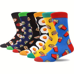 4 Pairs Funny Colorful Novelty Crew Socks for Men Women