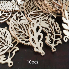 10pcs 2.4 DIY Wooden Leaf Chip Shapes for Painting Signature Decoration