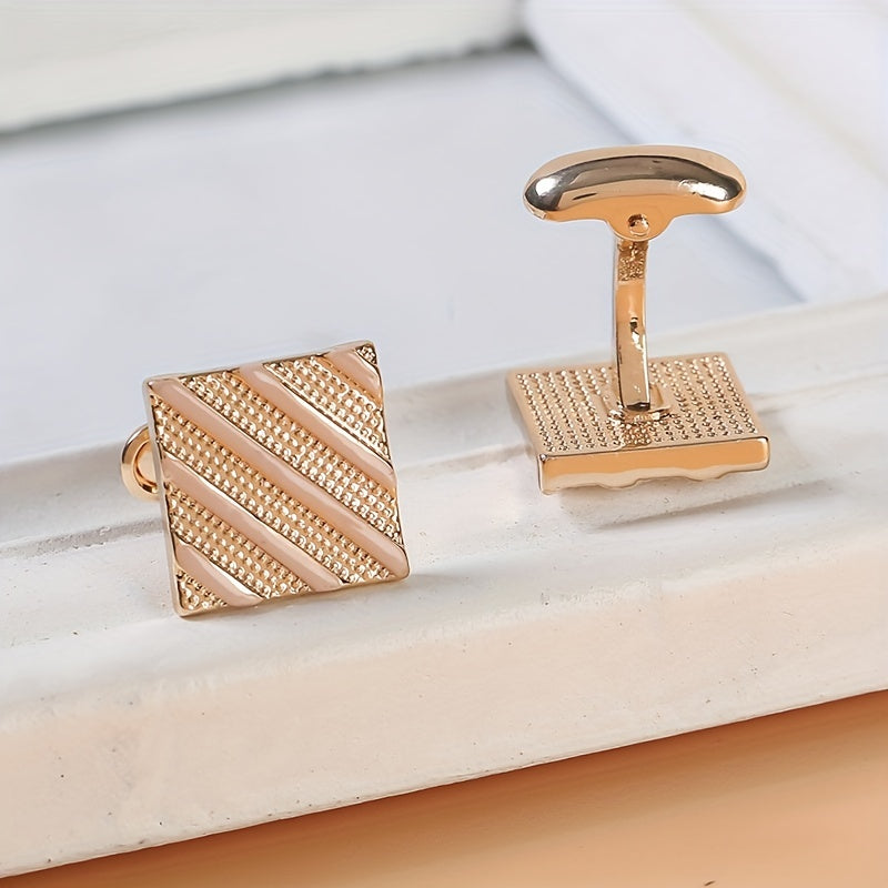 Square Striped Paint Cufflinks French Business Shirt Cufflinks
