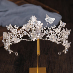 Butterfly Crown Flower Rhinestone Tiara for Women