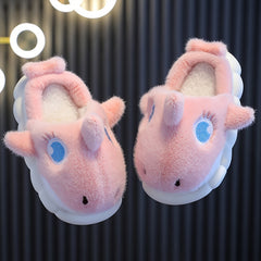 Shark Furry House Shoes For Boys Non Slip Soft Bottom Walking Shoes