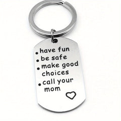 Stainless Steel Keychain Gift For Grandchild Son Daughter Key Ring