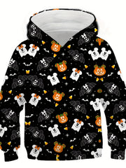 Stylish Halloween Pumpkin 3D Print Hooded Sweatshirt for Kids