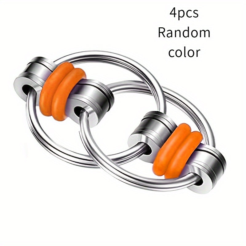 Metal Fidget Spinner Toy with Twisted Chain and Golden Rotating