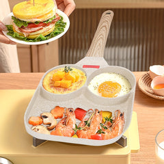 3 Holes Frying Pan Non Stick Cast Iron Skillet for Gas Stove Top