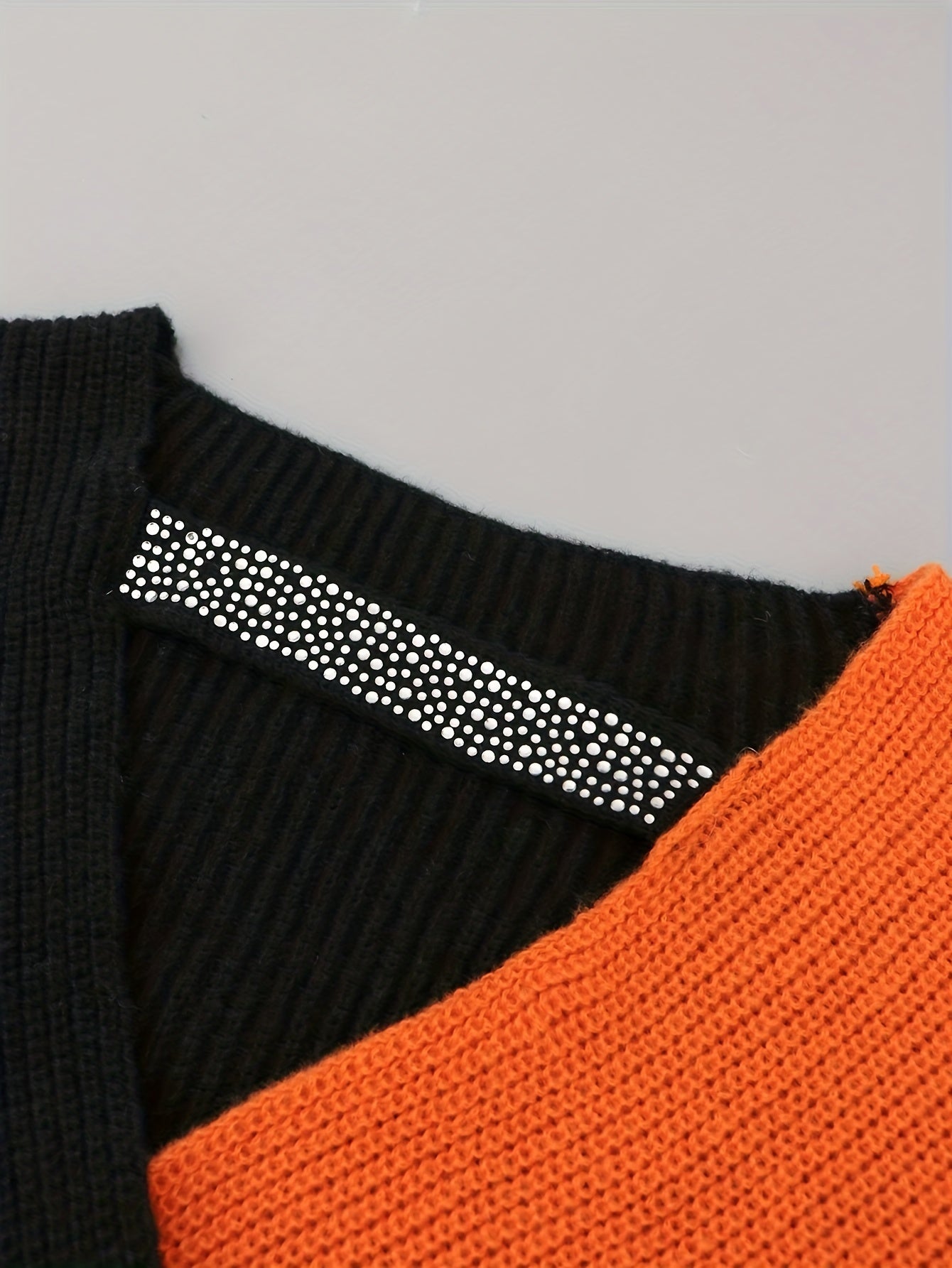 Casual Sweater Women's Plus Colorblock Long Sleeve