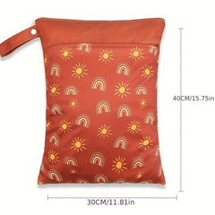 Rainbow Print Waterproof Diaper Storage Bag Mommy Bag