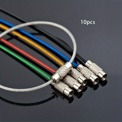 10/20pcs Key Ring Rubber coated Wire Lock Buckle Accessory
