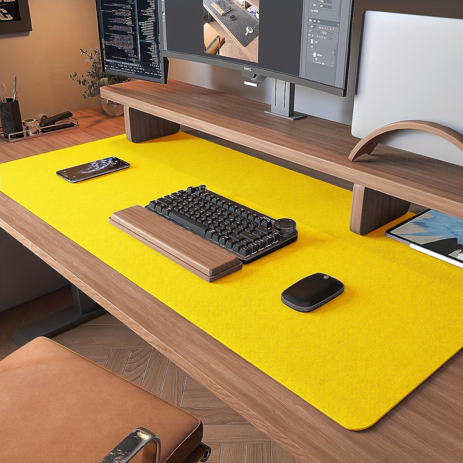 Oversized Felt Mouse Pad Non slip Felt Table Mat Desk Pad Protection