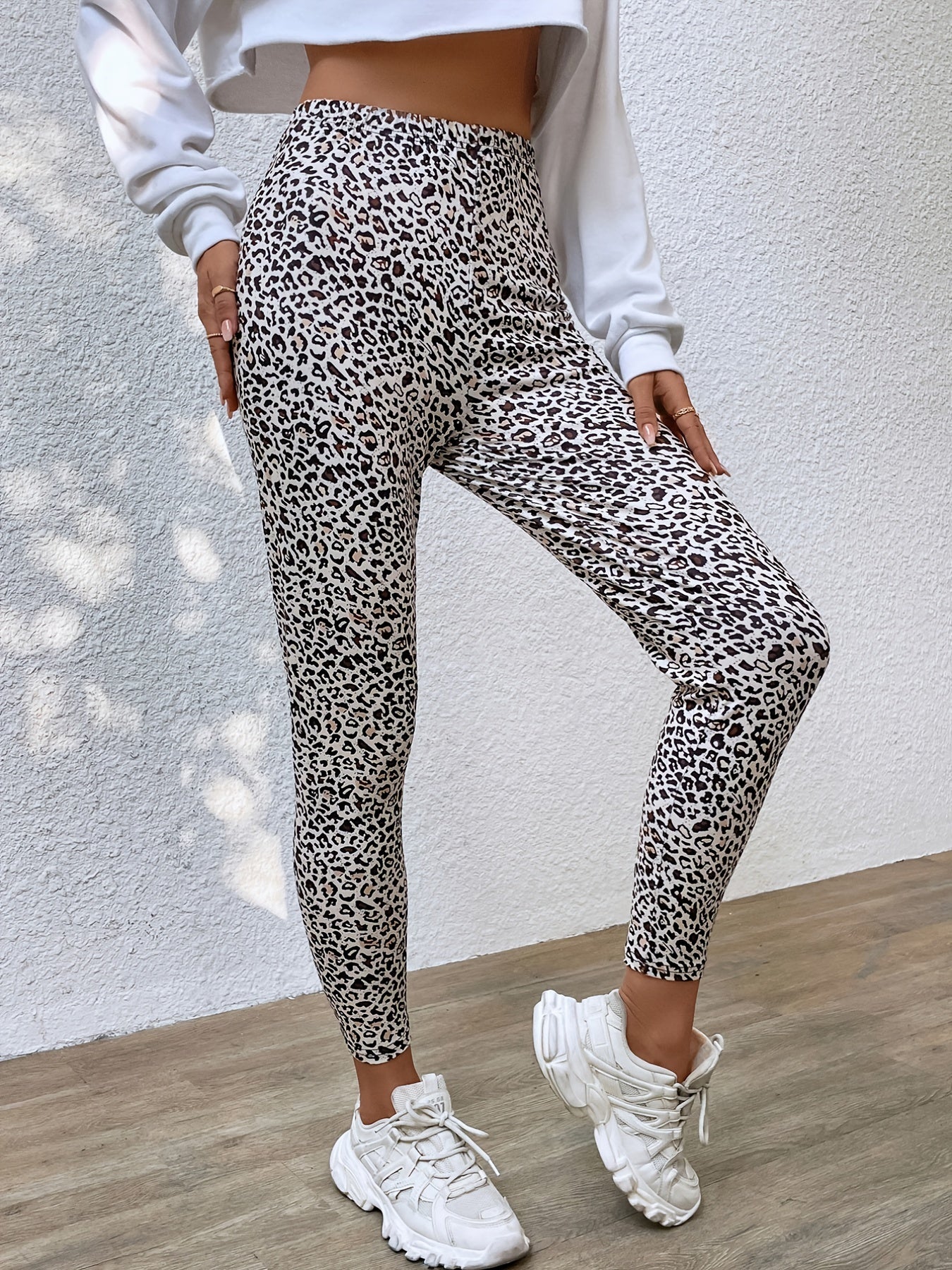 Leopard Print Sports Leggings High Waist Yoga Fitness Pants