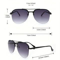Gradient Metal Round Aviator Sunglasses