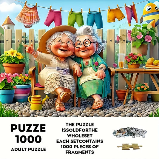 1000pcs Happy Grandma Theme Frameless Paper Puzzle Set