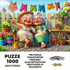 1000pcs Happy Grandma Theme Frameless Paper Puzzle Set