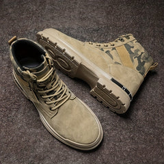 Men's Combat Boots Casual Lace up Walking Shoes Army Boots