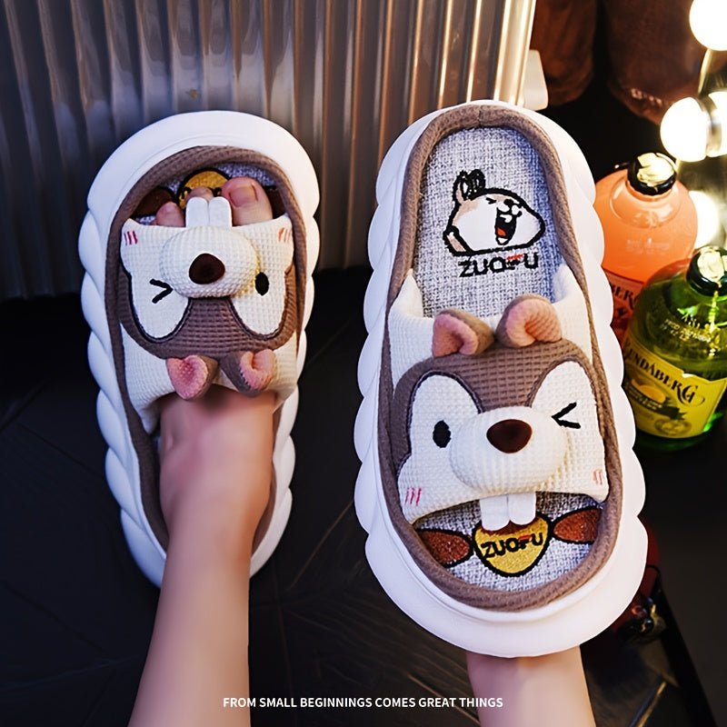 Women's Cartoon Slippers Thick Bottom Non-slip Home Slides