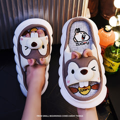Women's Cartoon Slippers Thick Bottom Non-slip Home Slides