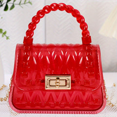 Girls Transparent Jelly Crossbody Bag Waterproof Tote Handbag