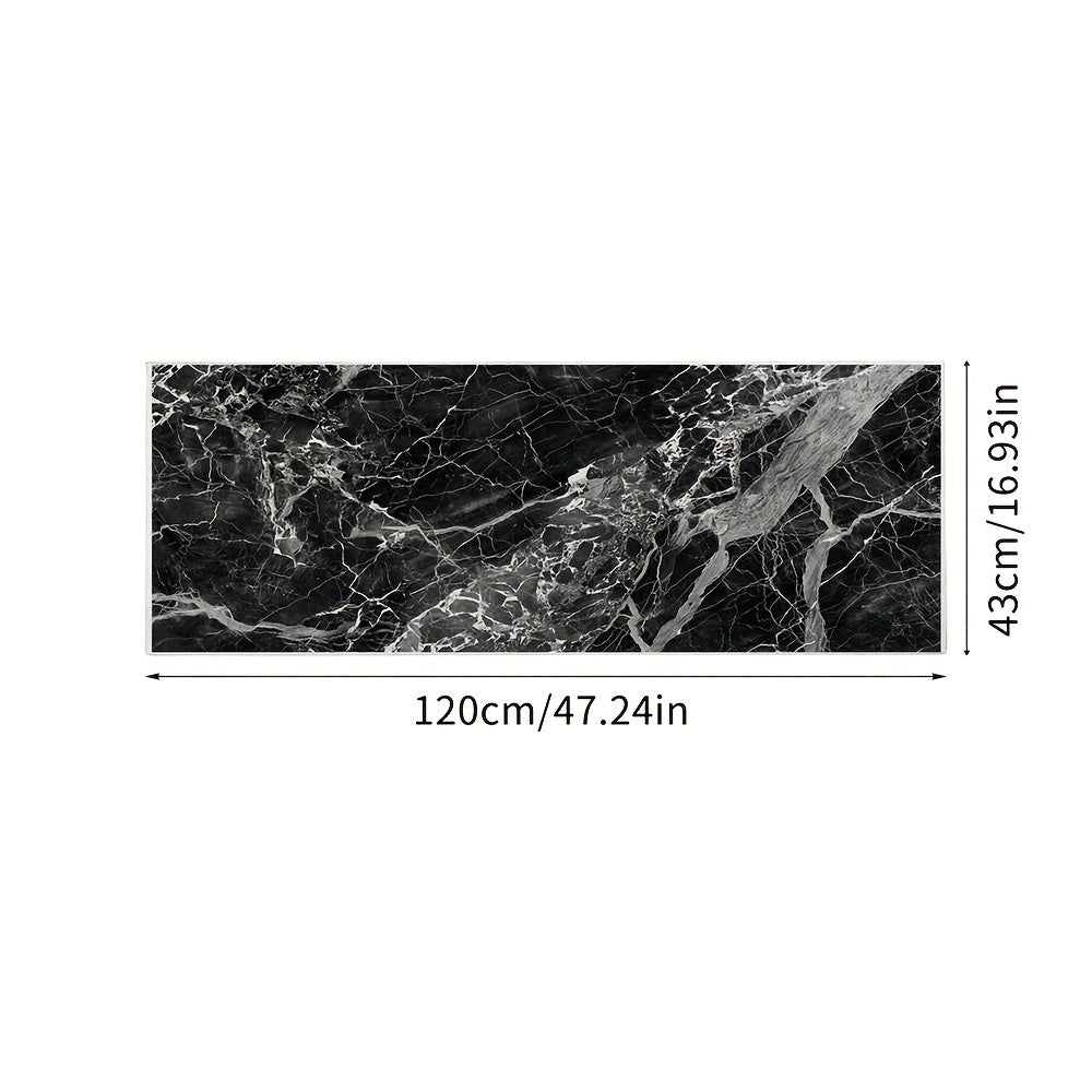 Marble Style Kitchen Rugs - Stain Resistant & Waterproof Mats