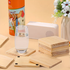Square Beech Wood Blocks DIY Ornament Accessories Coaster Material