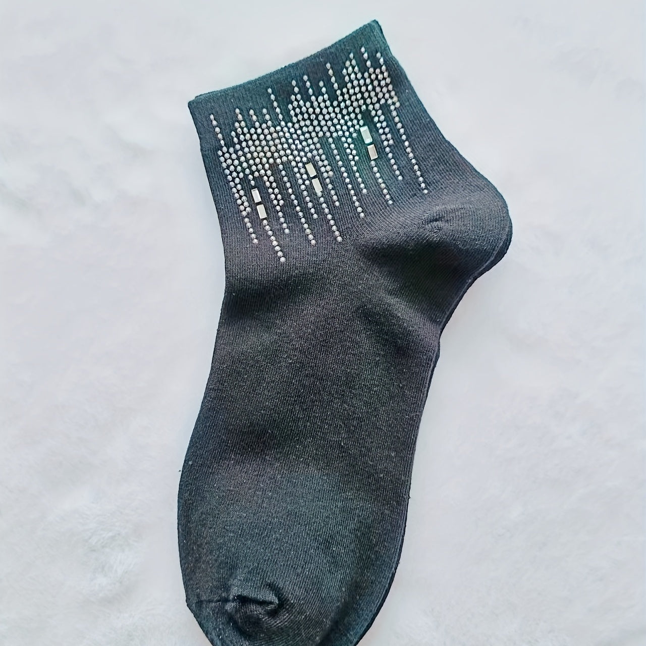 Sparkly Rhinestone Crew Socks Women's Stockings